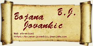 Bojana Jovankić vizit kartica